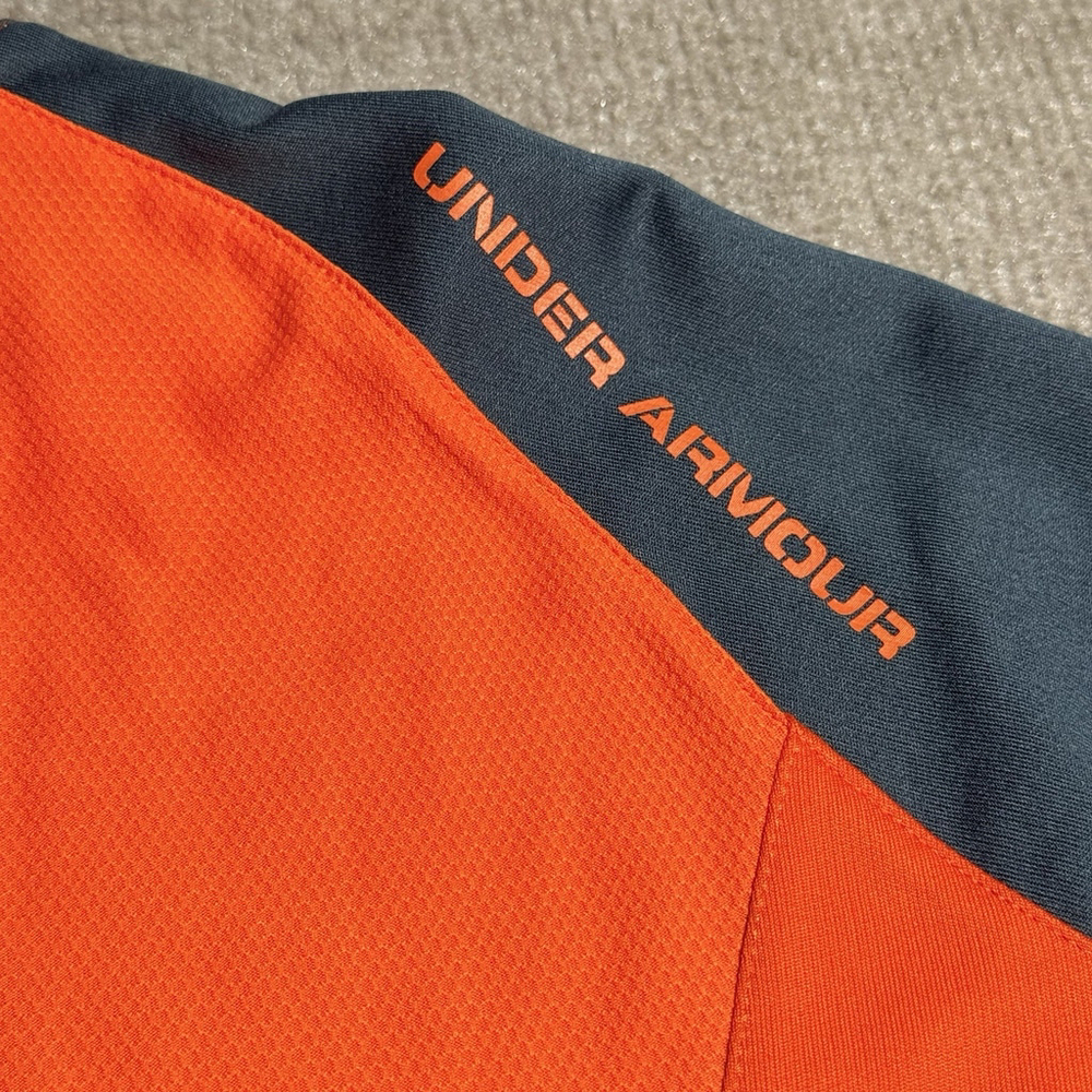 Under Armour Shirt Mens 3XL Orange Combine Training HeatGear V-Neck Gym Tee - Picture 15 of 16
